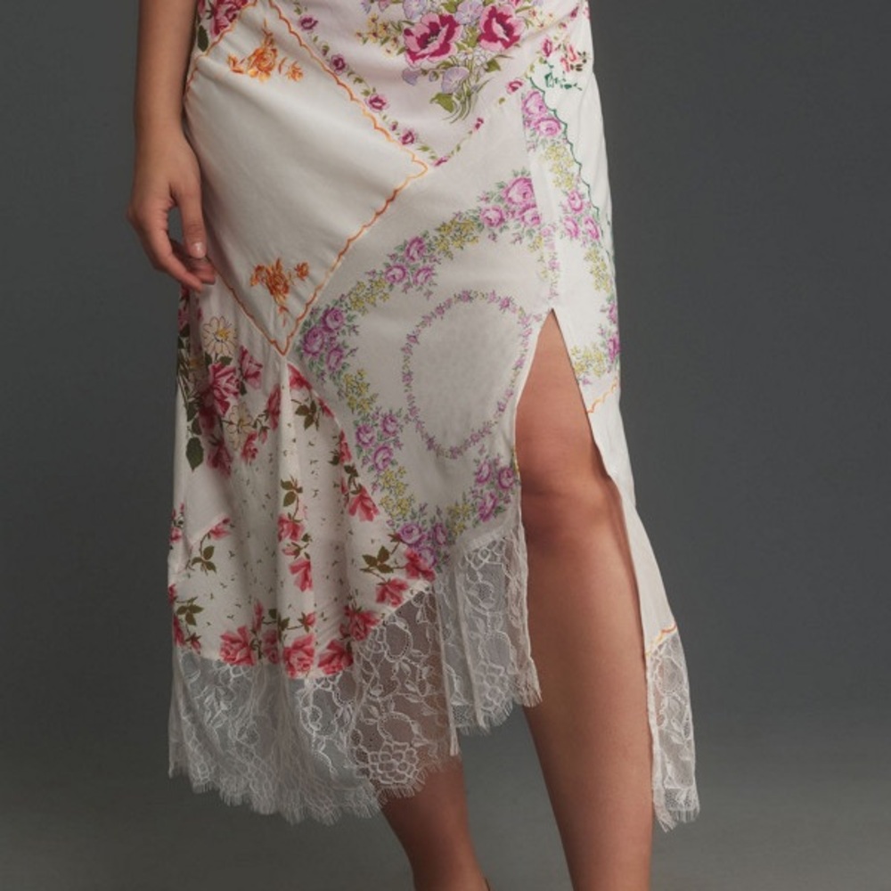 Floral Skirt with Lace